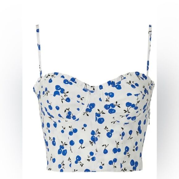 HVN Balconette Floral Crop Top Size 0 - Picture 5 of 6